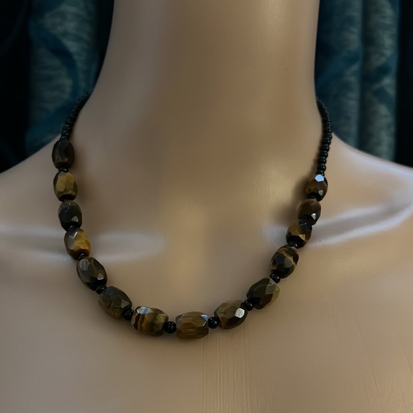 Tiger’s Eye and Black Onyx Necklace - Picture 1 of 3